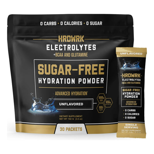 HRDWRK Electrolitos En Polvo Con Magnesio Potasio Y Sodio 30 Sobres Hidratacion Inteligente