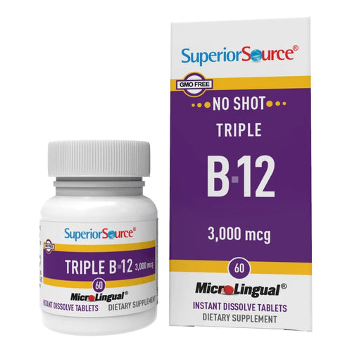Tabletas Microlingües B12 3000 Mcg Superior Source Energía Instantánea
