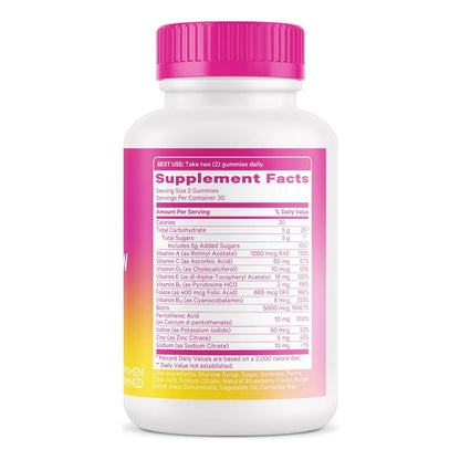 Gomitas Para Piel Uñas Con Biotina Folato Zinc Sabor Bayas Fortalece Cabello 60 Unidades