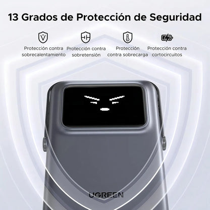 Ugreen Power Bank Inalámbrico 10000mah 20w Pd 7.5w Qi 45327 Color Plateado - Imagen 7