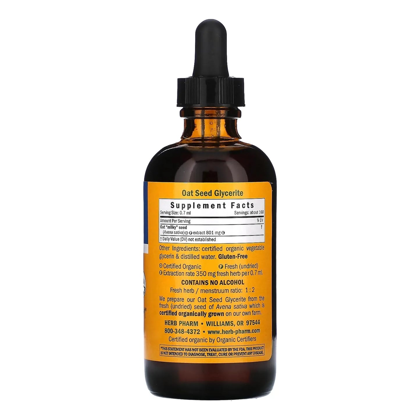 Glicerina De Semillas De Avena Organica Herb Pharm 120 Ml Apoyo Sistema Nervioso