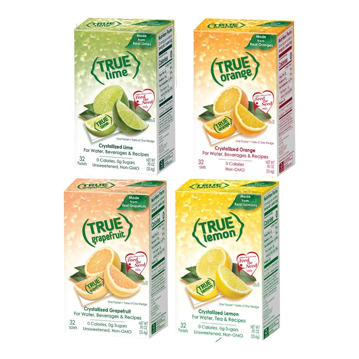 Paquete De Muestras 32 Cajas Limón Lima Naranja Pomelo Sabores Naturales