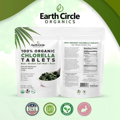 Tabletas De Chlorella Alta Potencia Clorofila Natural Superalimento Vegano
