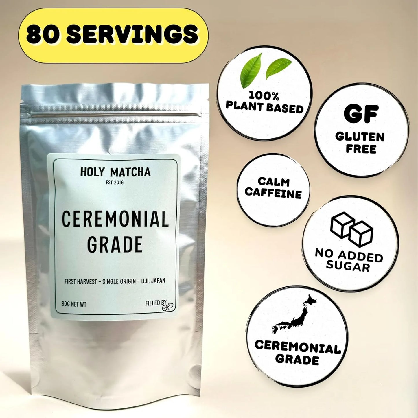 Té Verde Ceremonial En Polvo De Kioto Japón Superalimento Antioxidante Con L Teanina 80 Porciones