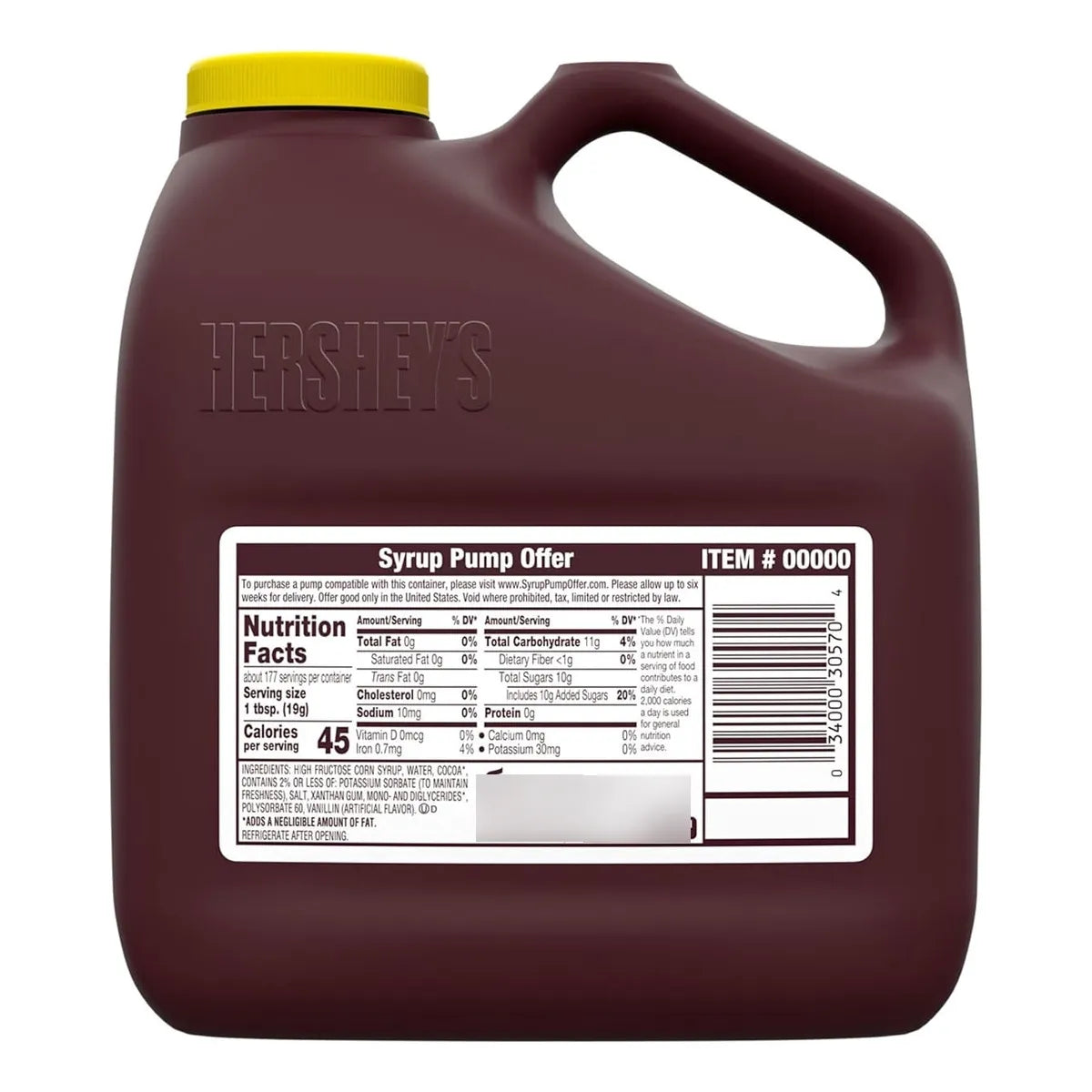 Jarabe De Chocolate Hersheys Para Hornear Genuino 7.5 Lb