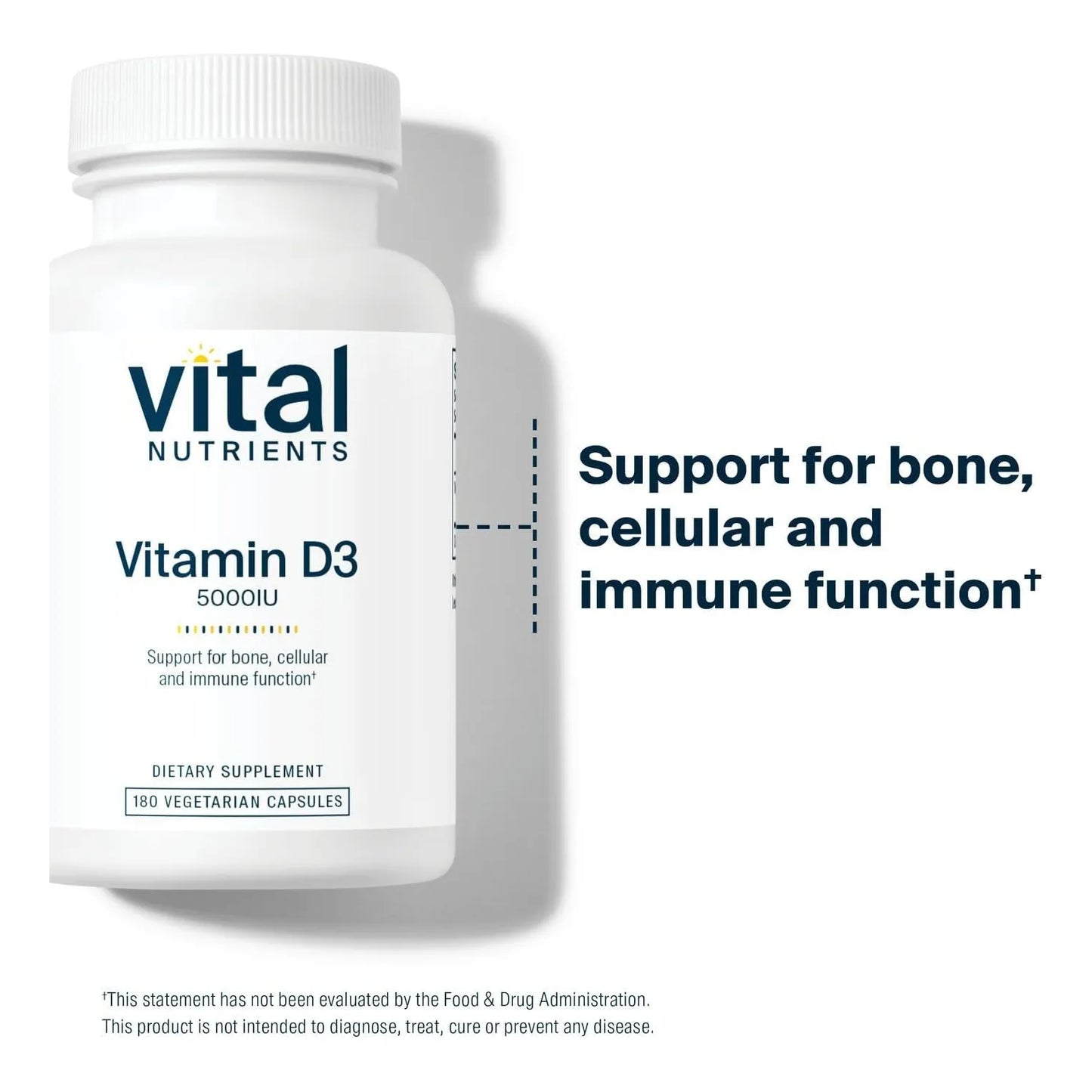 Vitamina D3 5000 UI 180 Cápsulas Huesos Dientes Músculos Saludables