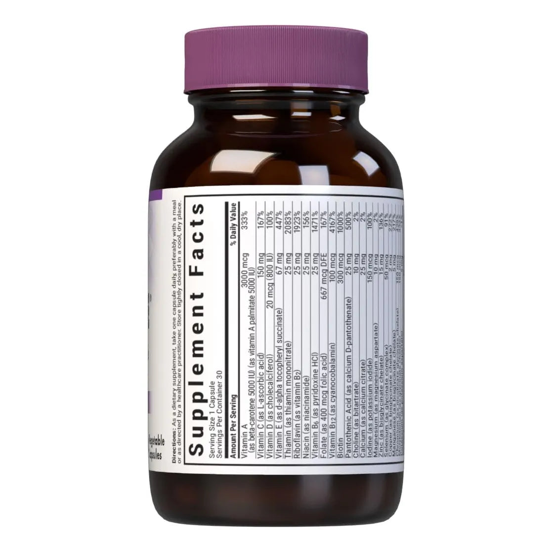 Multi One Multivitaminico Sin Hierro 30 Capsulas Vegetales Kosher Sin Gluten