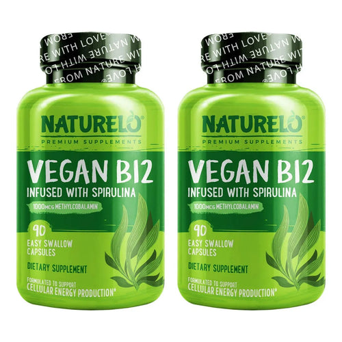 Metilcobalamina B12 1000 Mcg Con Espirulina Orgánica 180 Cápsulas Vegano Energía