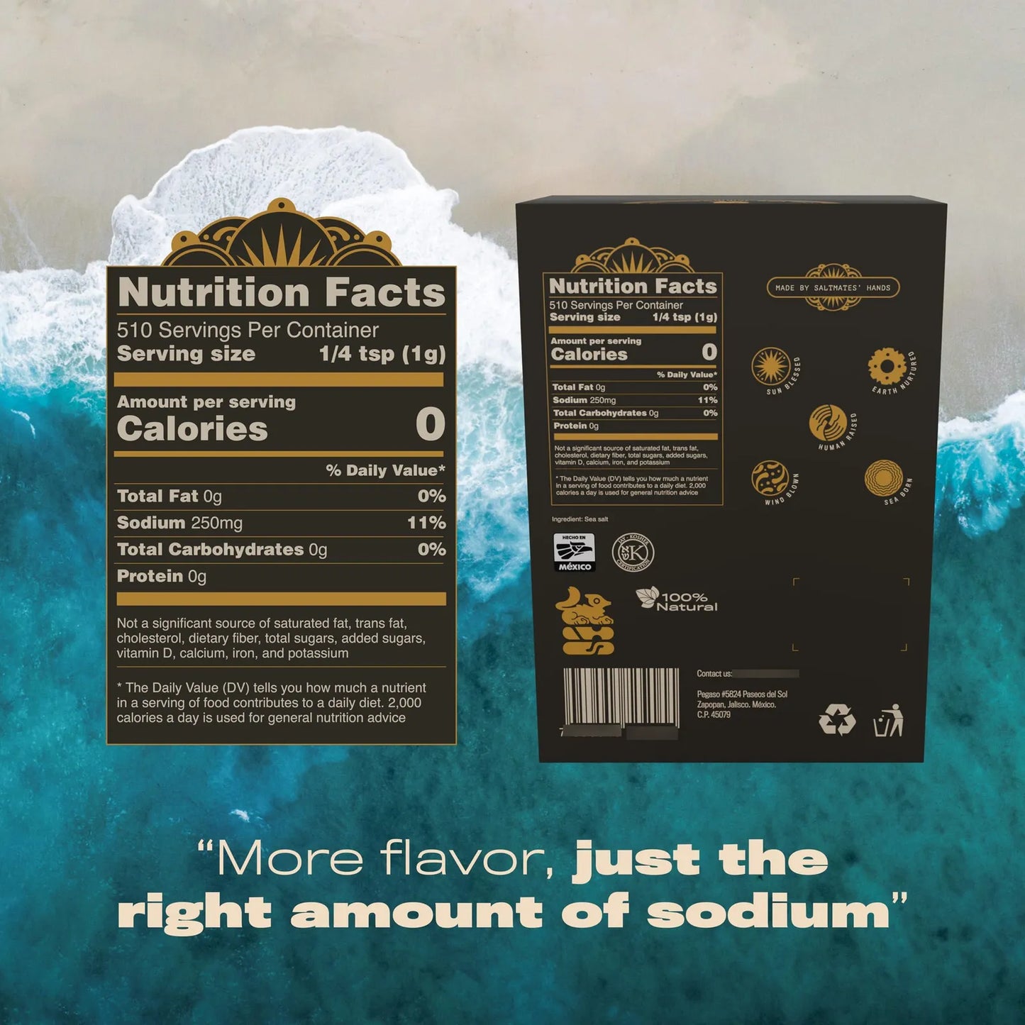 Sal De Colima Fleur De Sel 510g Kosher Orgánica Cosechada A Mano