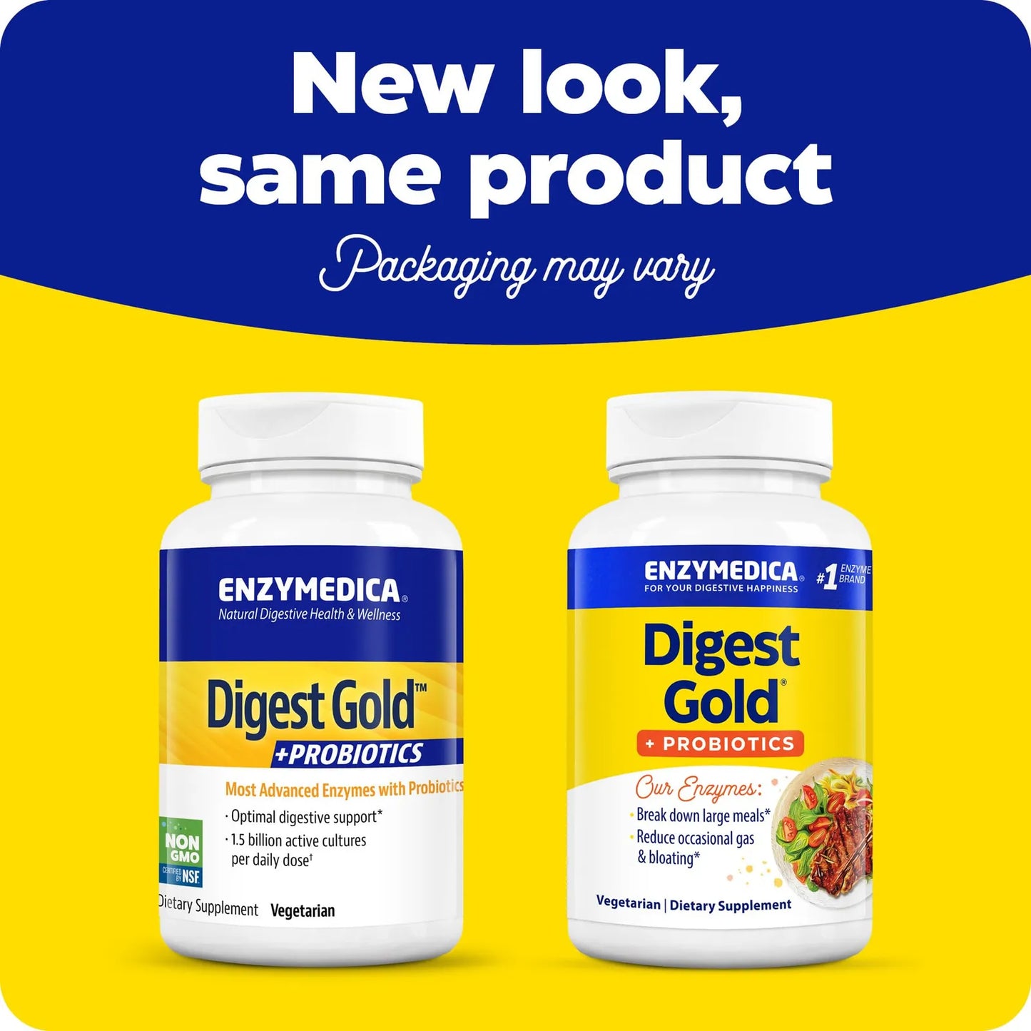 Digest Gold + Probiotics Enzimas Digestivas y Probióticos para Salud Intestinal 45 Cápsulas