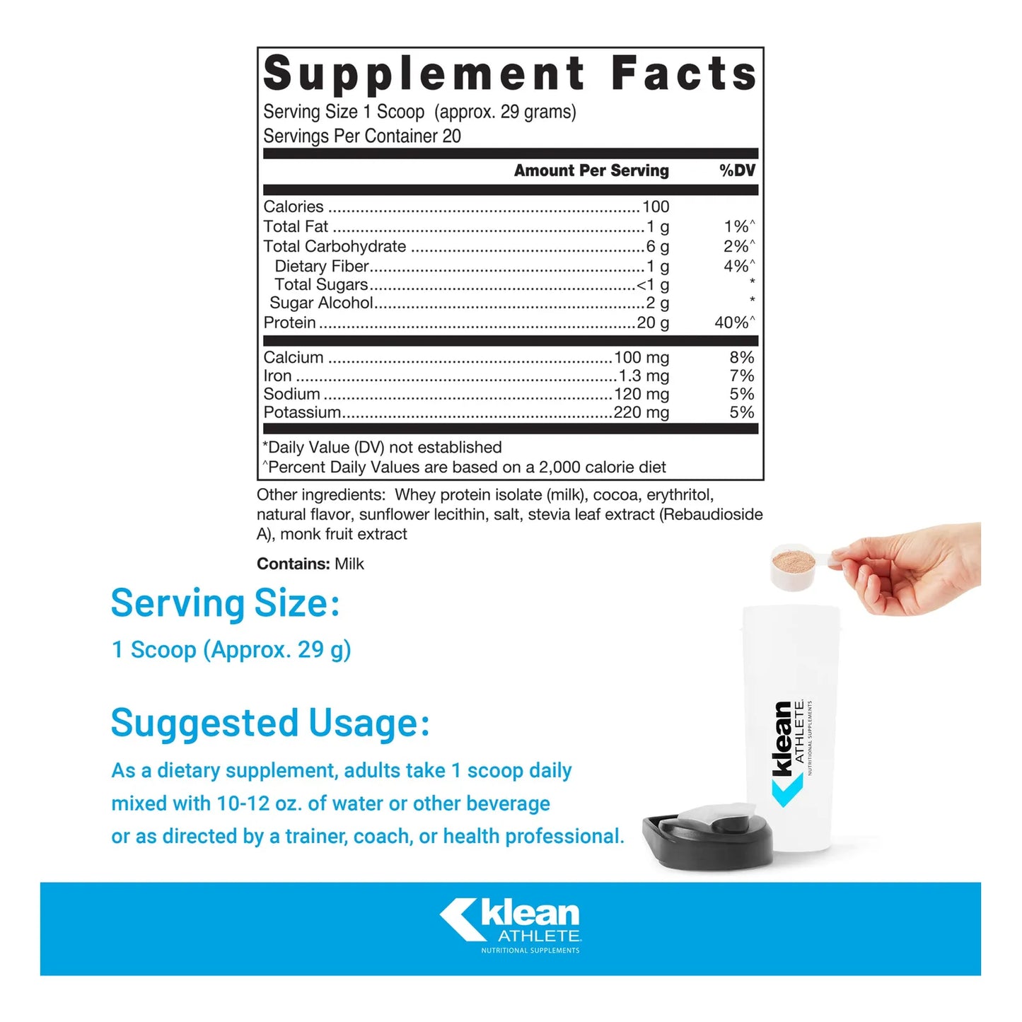 Klean Isolate Aislado De Proteina De Suero Para Musculo Y Recuperacion