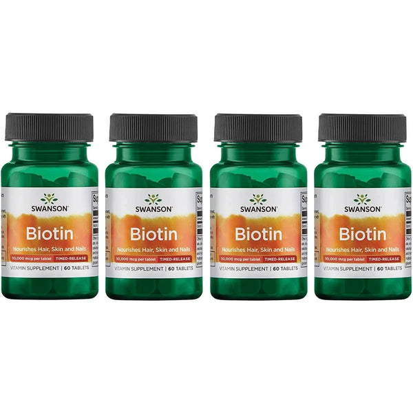 Biotina Liberacion Temporal 10000 Mcg 60 Tabletas Cabello Piel Uñas Fuertes