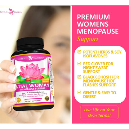 Suplemento Menopausia Cohosh Negro Isoflavonas Soja Alivia Sofocos Sudores Nocturnos 60 Capsulas