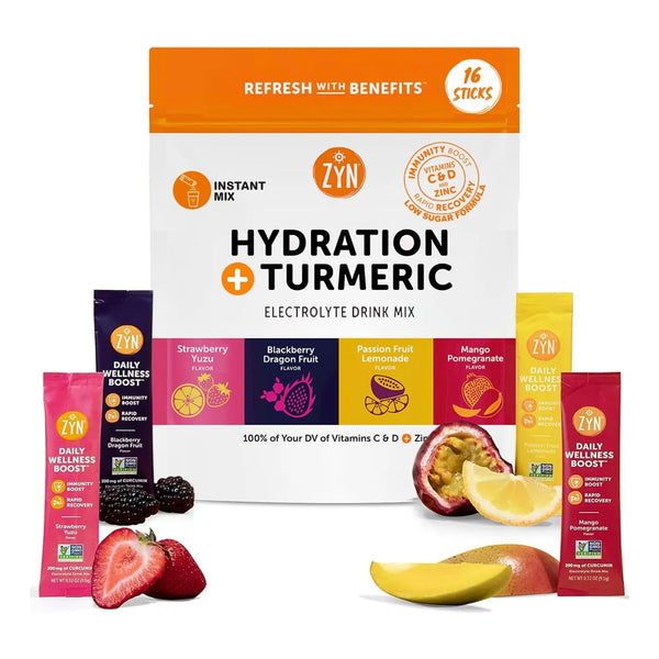 Polvo Hidratante Con Electrolitos Curcumina Vitaminas C D Zinc 4 Sabores