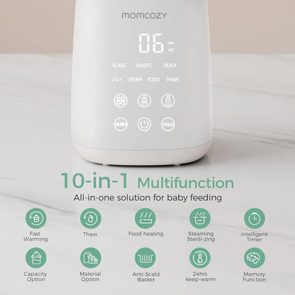Calentador De Biberones Momcozy Rápido Con Temporizador Y Apagado Automático