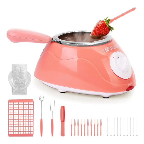 Kit Calentador Electrico De Chocolate Fuente De Fondua Con Accesorios Y Control De Temperatura