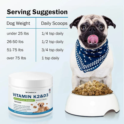 Vitamina K2 Y D3 Para Perros Complejo Vitamínico Huesos Fuertes Y Salud Cardiovascular