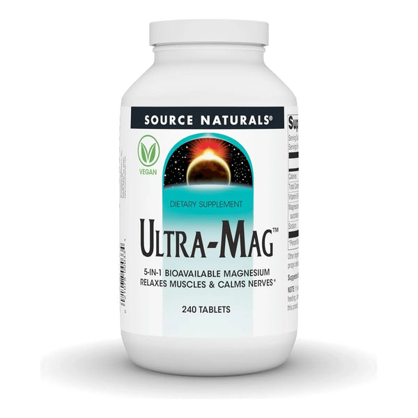 Complejo De Magnesio Ultra Eficiente 240 Tabletas Source Naturals Suplemento Muscular Y Nervioso