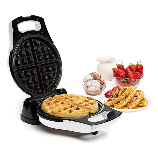 Maquina De Gofres Antiadherente Blanca Desayunos Perfectos Facil Limpieza