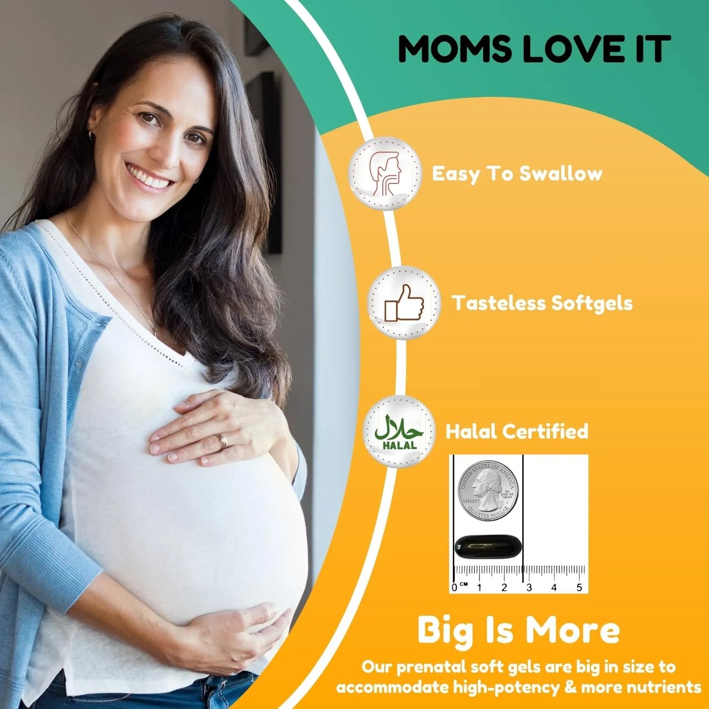 Vitaminas Prenatales Halal Con Dha Y Acido Folico 90 Capsulas Blandas