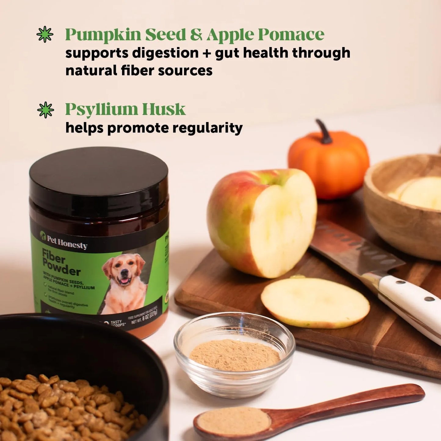 Suplemento Fibra De Calabaza En Polvo Con Probióticos Para Perros Digestión Saludable