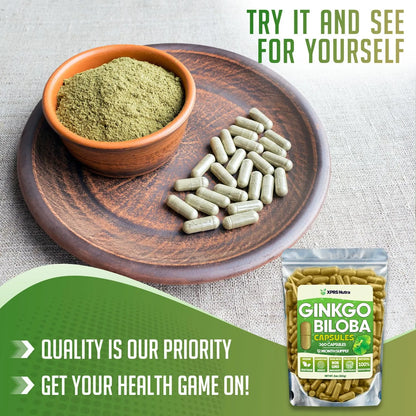 Cápsulas De Ginkgo Biloba 360 Unidades Mejora Cognición Y Enfoque Vegano