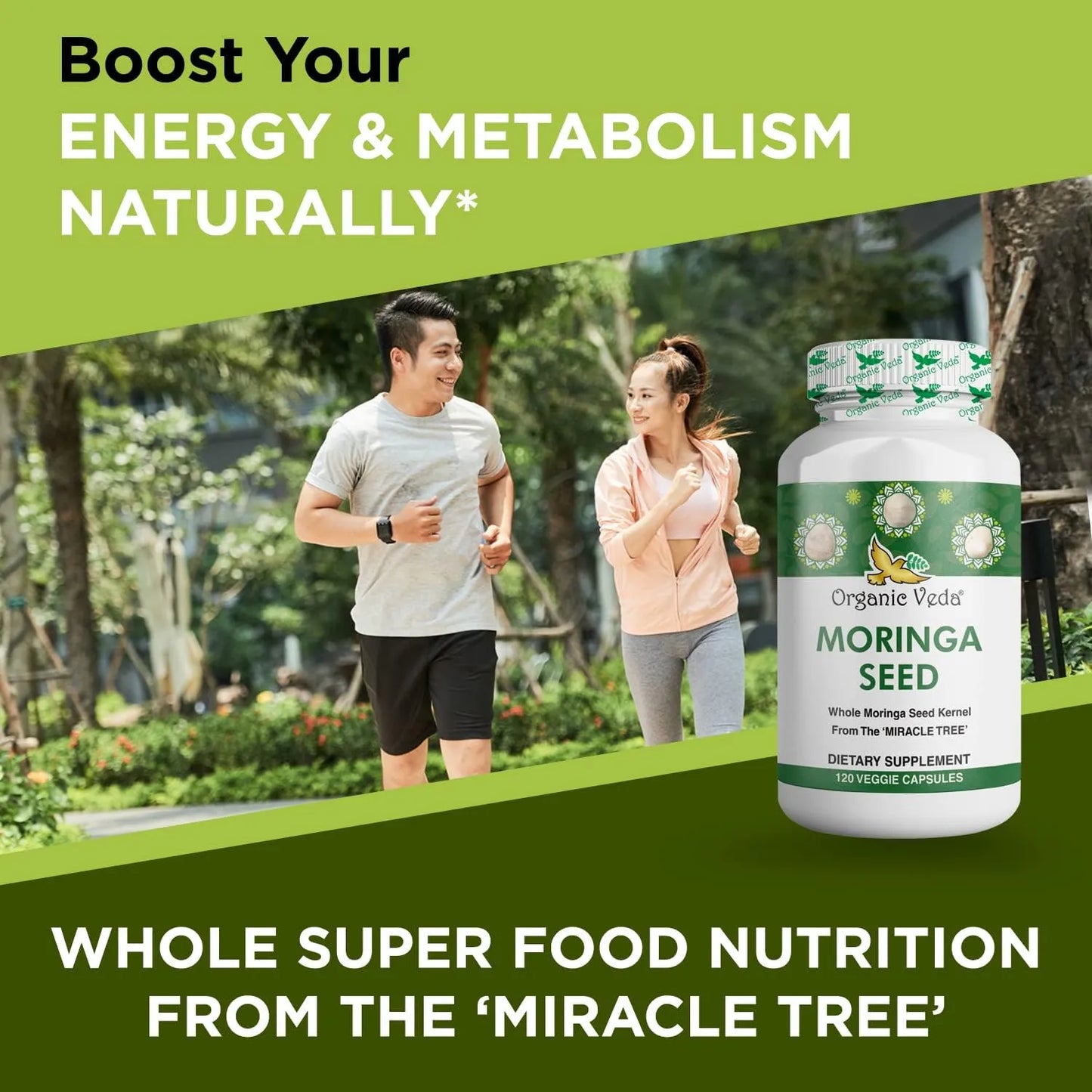 Capsulas De Moringa Organica 1000 Mg Energia Piel Radiante Digestión Saludable