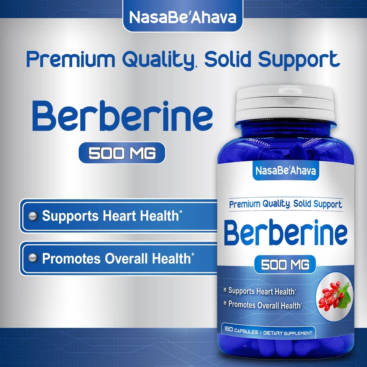 Berberina 500 Mg Suplemento Herbal Apoyo Metabólico Y Inmunológico