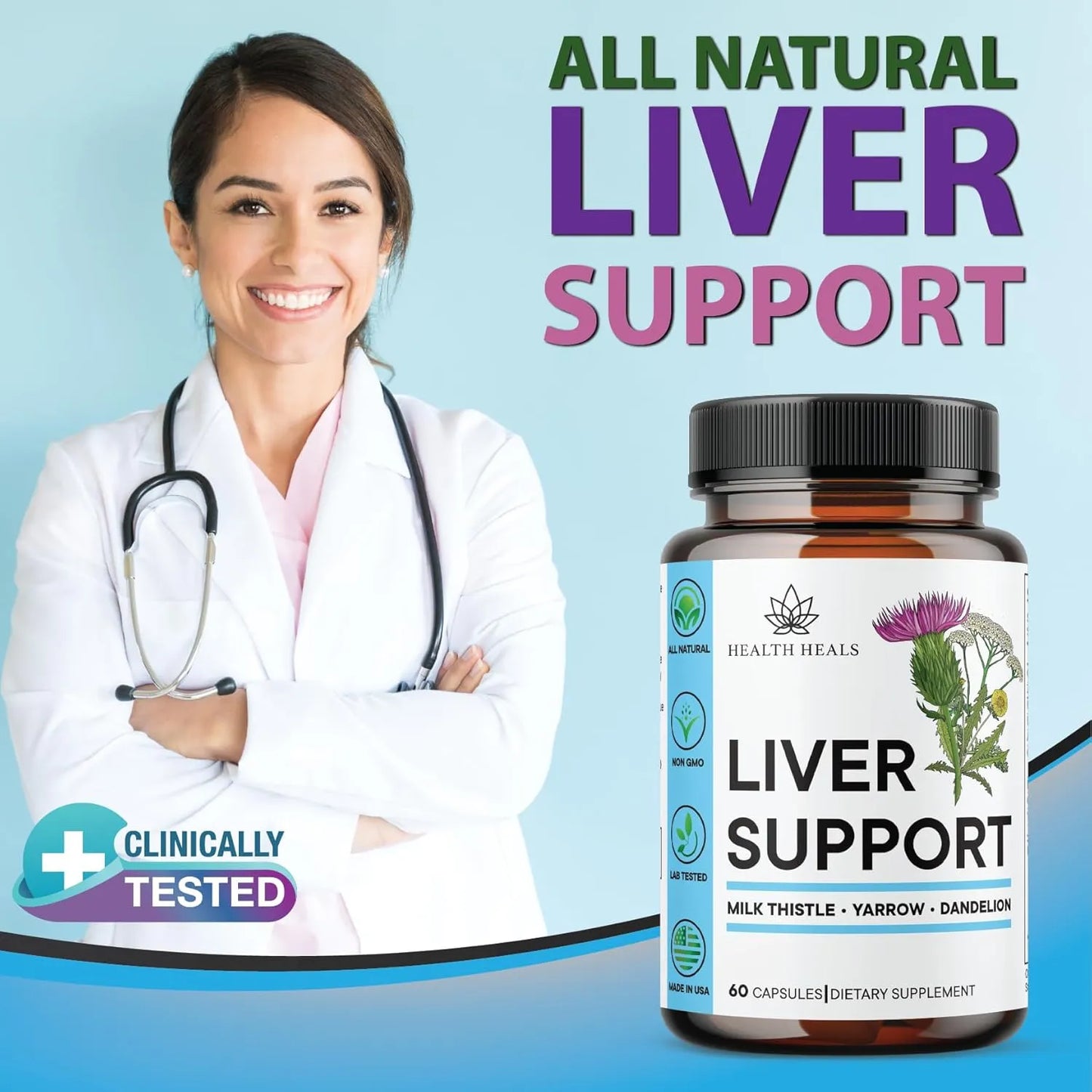 Suplemento Hepatico Natural Con Cardo Mariano 120 Capsulas Desintoxicante Y Regenerador