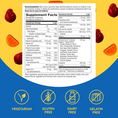 Multivitaminico Diario Gomitas Sabor Frutas Para Hombres Nature's Way Alive 150 Gomitas