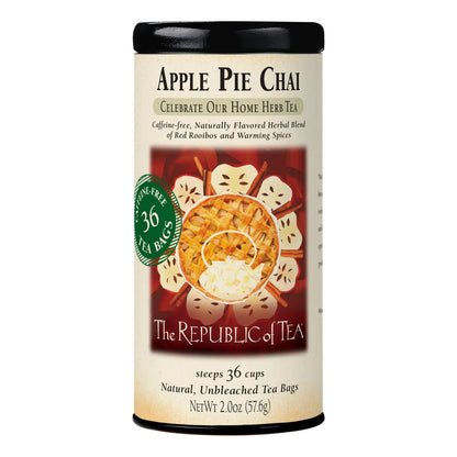 Té De Hierbas Chai Sabor Pastel De Manzana 36 Bolsas Orgánico Sin Cafeína