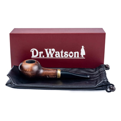 Pipa De Tabaco De Madera Tallada A Mano Con Bolsa Y Caja Marron Dr Watson