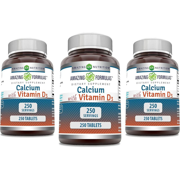 Tabletas De Calcio Con Vitamina D3 250 Unidades Huesos Fuertes Y Absorcion Optimizada