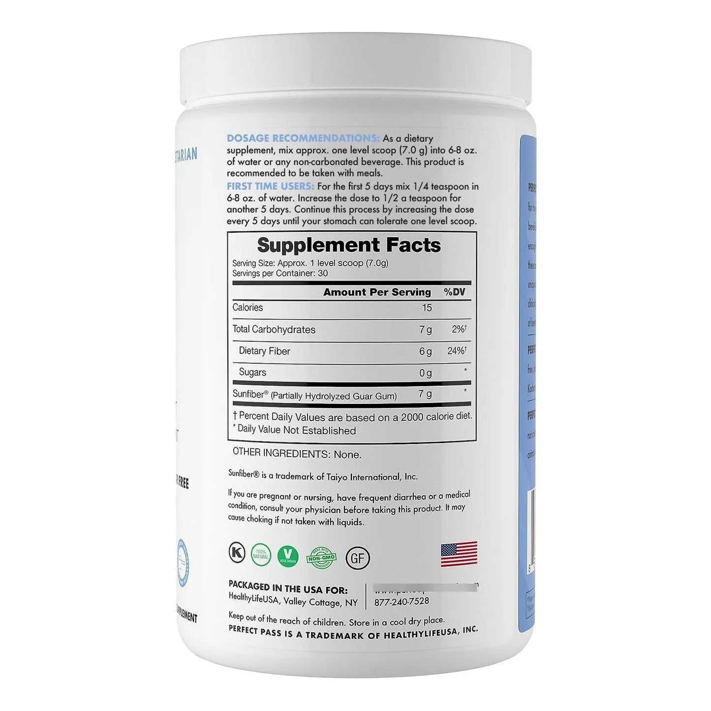 Polvo Prebiotico Phgg Goma Guar Hidrolizada 240g 100 Natural Sin Gluten