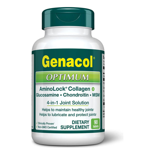 Genacol Optimum Tabletas Glucosamina Condroitina MSM Colageno Ultrahidrolizado 90 Unidades