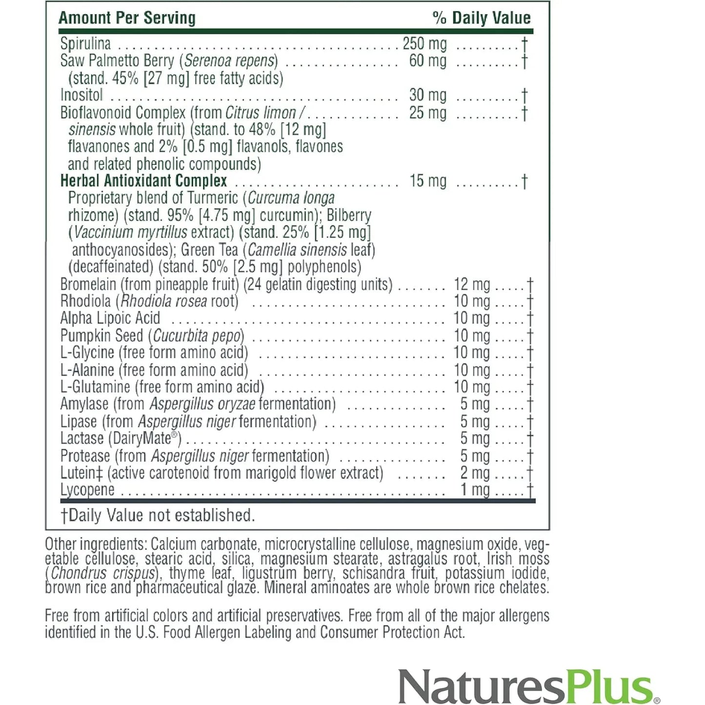 Multivitaminico Masculino Natures Plus Source Of Life 60 Tabletas Energia Natural