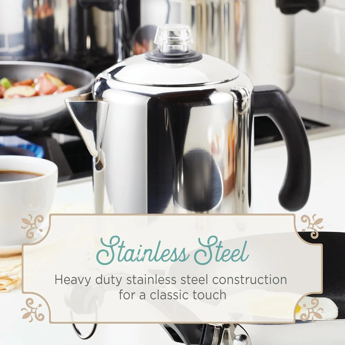 Percolador De Cafe Farberware 47053 Yosemite 12 Tazas Acero Inoxidable Envio Gratis