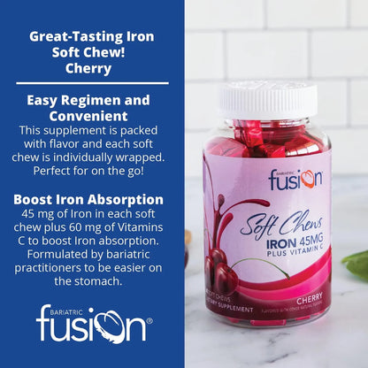 Bariatric Fusion Suplemento De Hierro Bariatrico 60 Capsulas Sabor Cereza Con Vitamina C