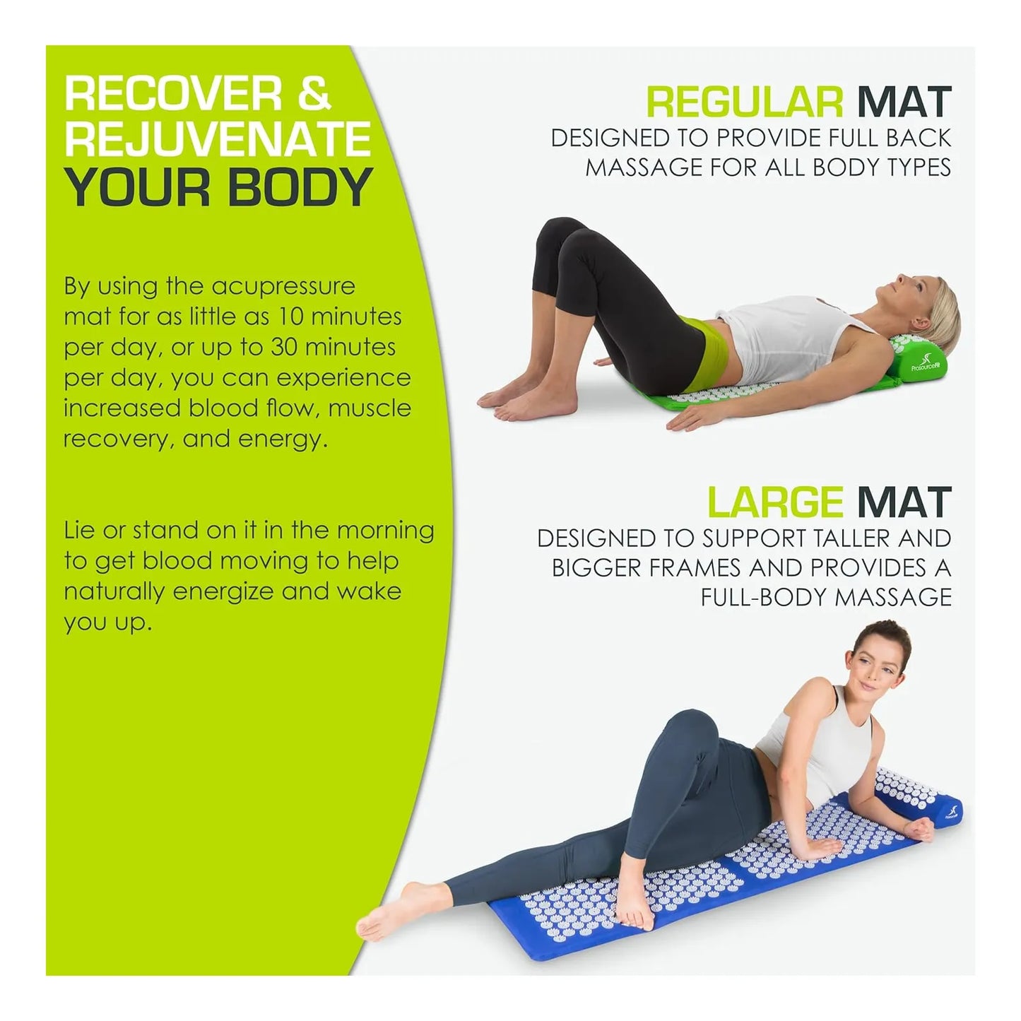Colchoneta De Acupresion ProsourceFit Alivia Dolor Espalda Y Cuello Con Almohada Incluida
