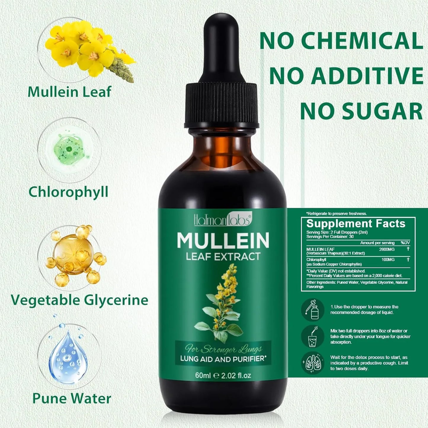 Extracto De Hoja De Gordolobo Gotas Para Limpieza Pulmonar Y Funcion Respiratoria