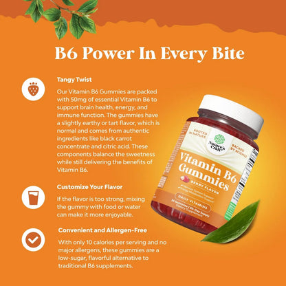 Gomitas Vitamina B6 50 Mg Apoyo Inmunologico Y Estado De Animo Veganas