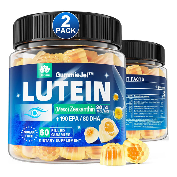Gomitas Luteína Y Zeaxantina Para Ojos 40 Mg Con EPA DHA Sin Azúcar