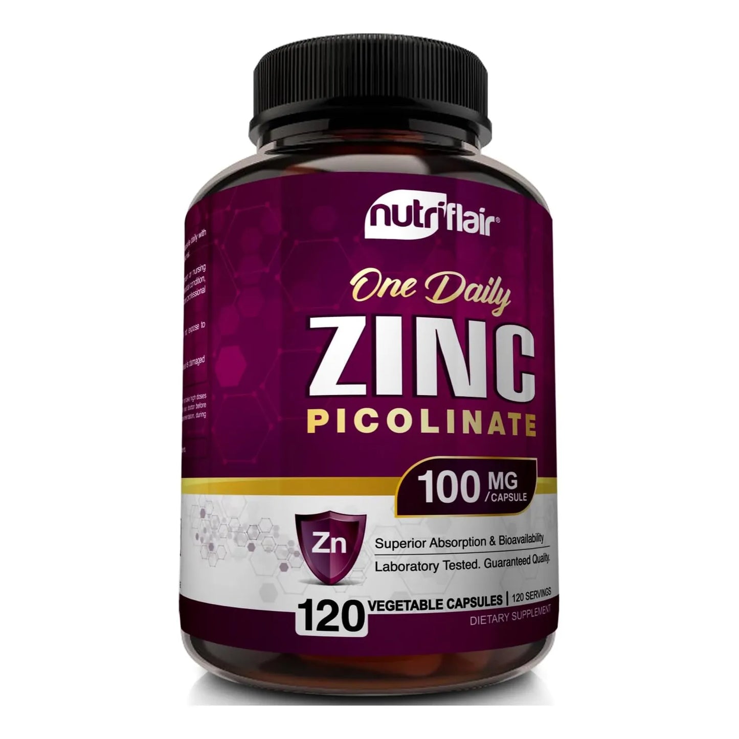 Picolinato De Zinc 100 Mg 120 Cápsulas Veganas Alto Absorción Usa