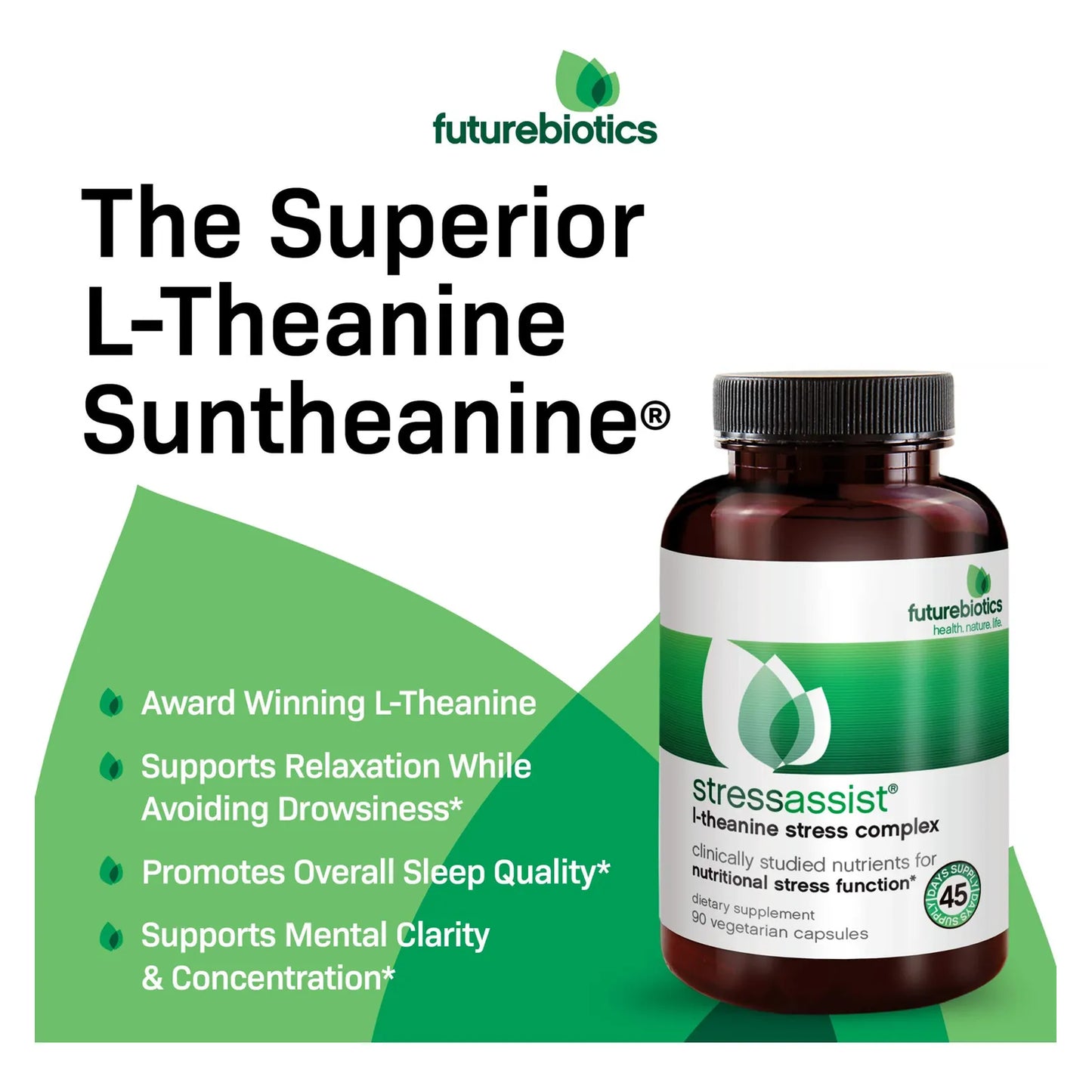 StressAssist L Teanina Ashwagandha Y Rhodiola Rosea Stress Complex 90 Capsulas