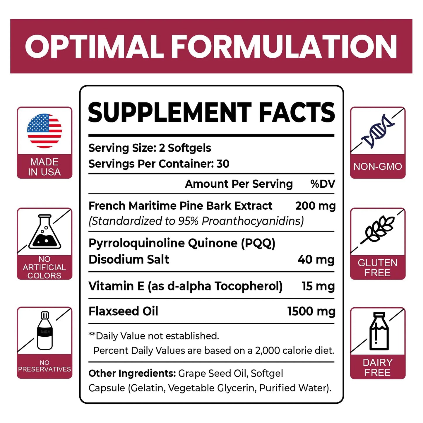 Extracto De Corteza De Pino Marítimo Francés 200 Mg Con PQQ Para Salud Vascular Y Antioxidante