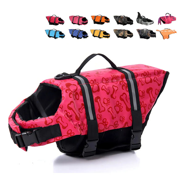 Chaleco Salvavidas Para Perro Con Rayas Reflectantes Y Cinturon Ajustable Seguro Y Visible