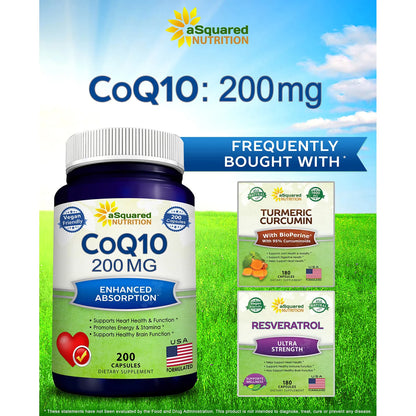 Capsulas De Coq10 200mg Alta Absorcion Antioxidante Energia Y Salud Cardiovascular