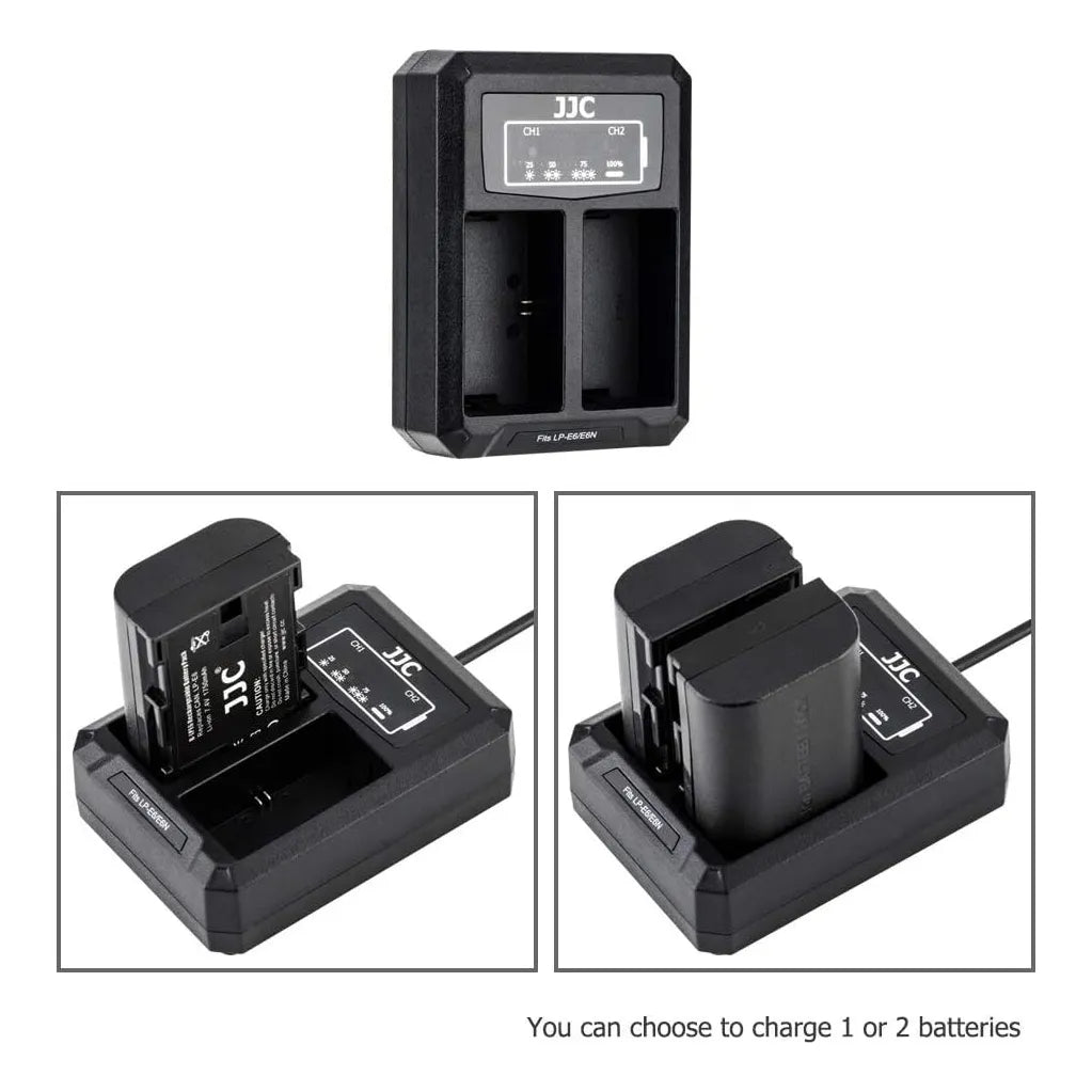 Cargador Usb Doble Ranura Para Baterias Canon Lp E6 Lp E6n Lp E6nh Carga Rapida