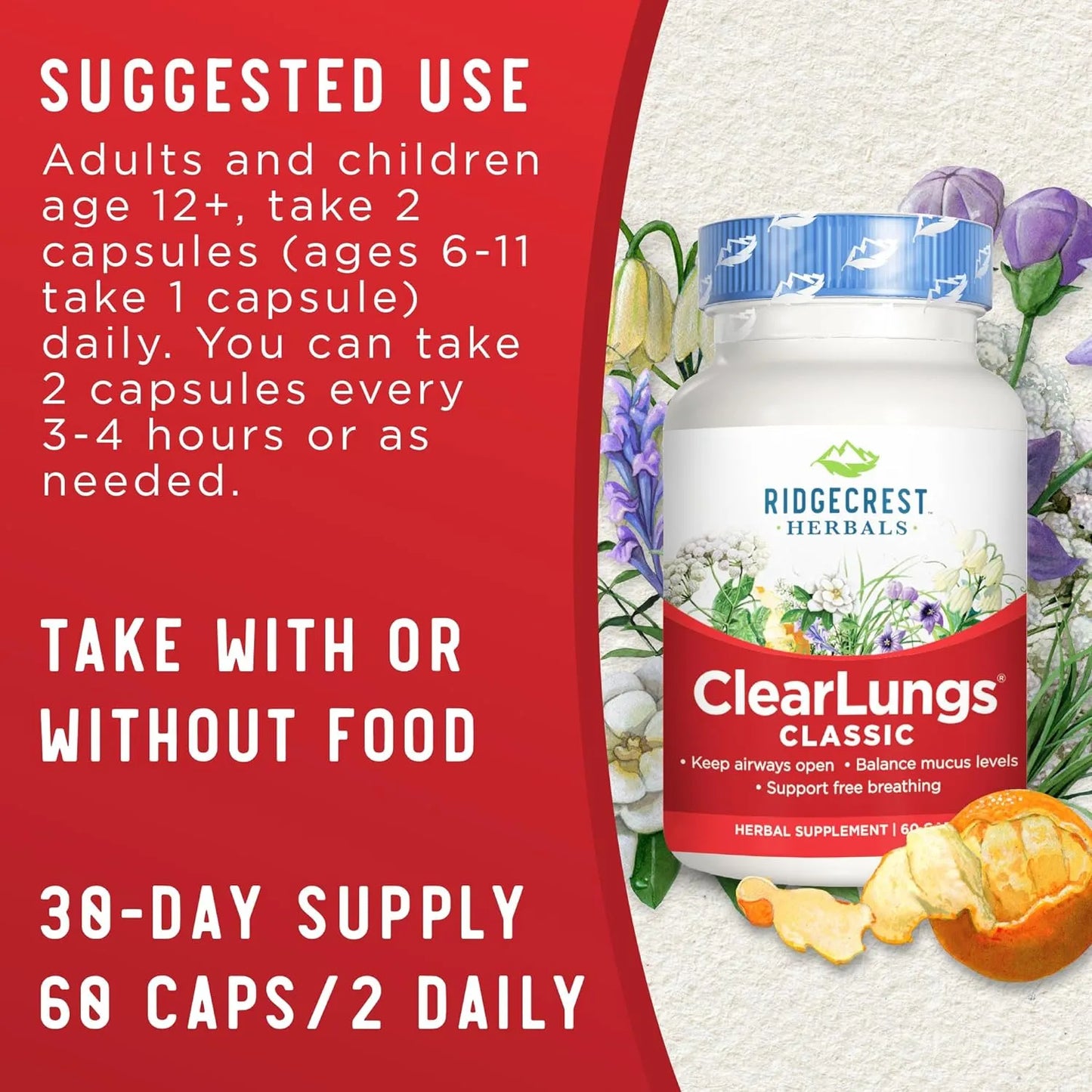 Clearlungs Apoyo Pulmonar Formula Herbal China 60 Capsulas Suplemento Respiratorio