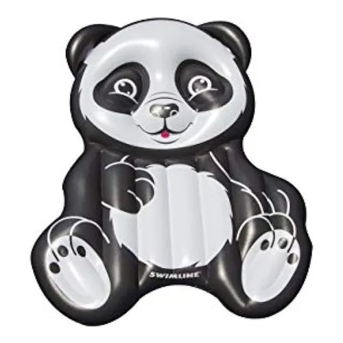 Flotador Inflable Swimline Panda Negro Y Blanco Diversion Comodo Y Resistente